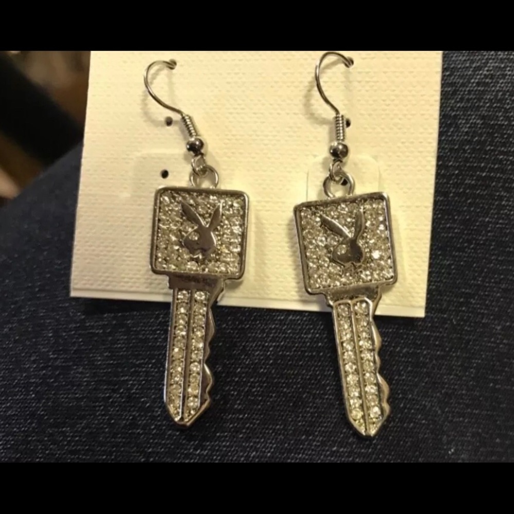 🐰In Search Of - Playboy Rhinestone Key Earrings🐰